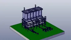 مصنع إنتاج الملاط الجاف بأبعاد ثلاثية 3D- مصنع 1