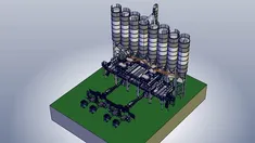 مصنع إنتاج الملاط الجاف بأبعاد ثلاثية 3D- مصنع 2